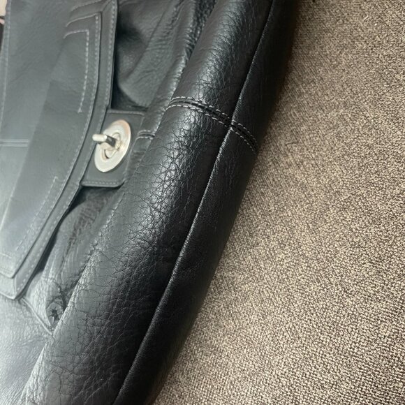 Coach Penelope Black Pebbled Leather Shoulder Bag F19045 - Picture 7 of 13